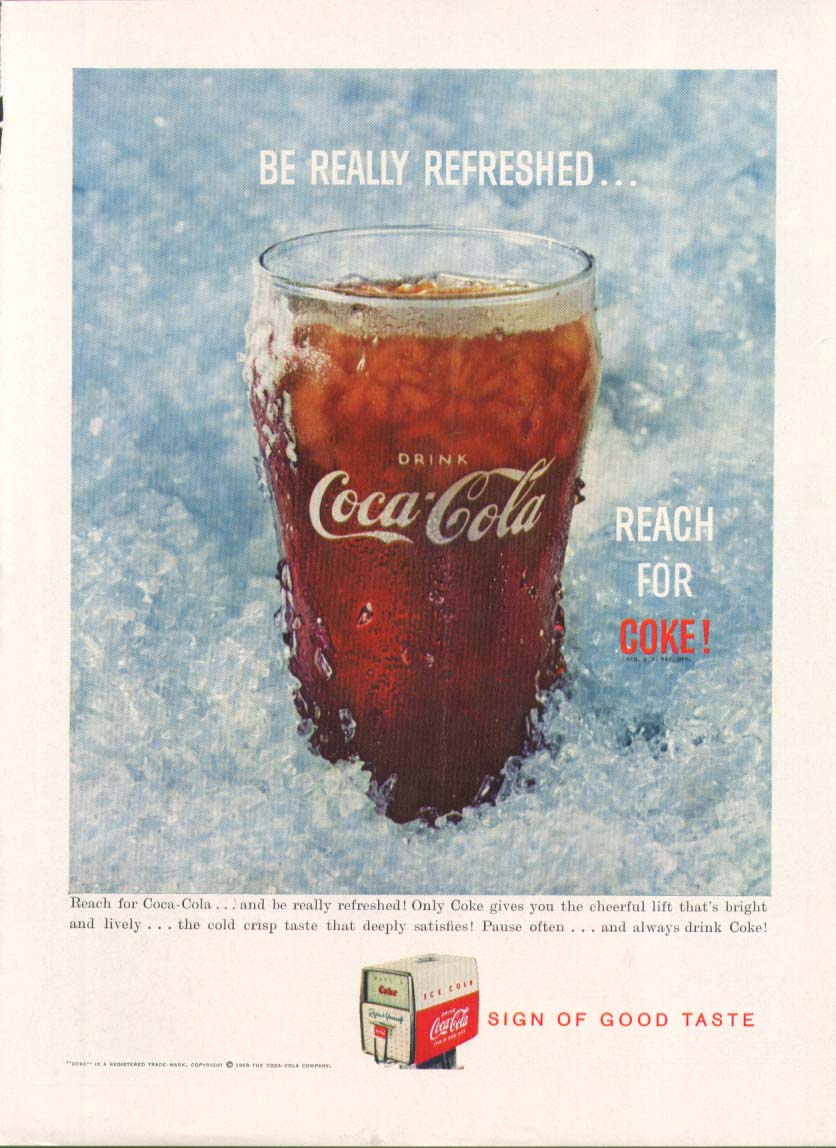 Be Really Refreshed Reach for Coca-Cola ad iced glass