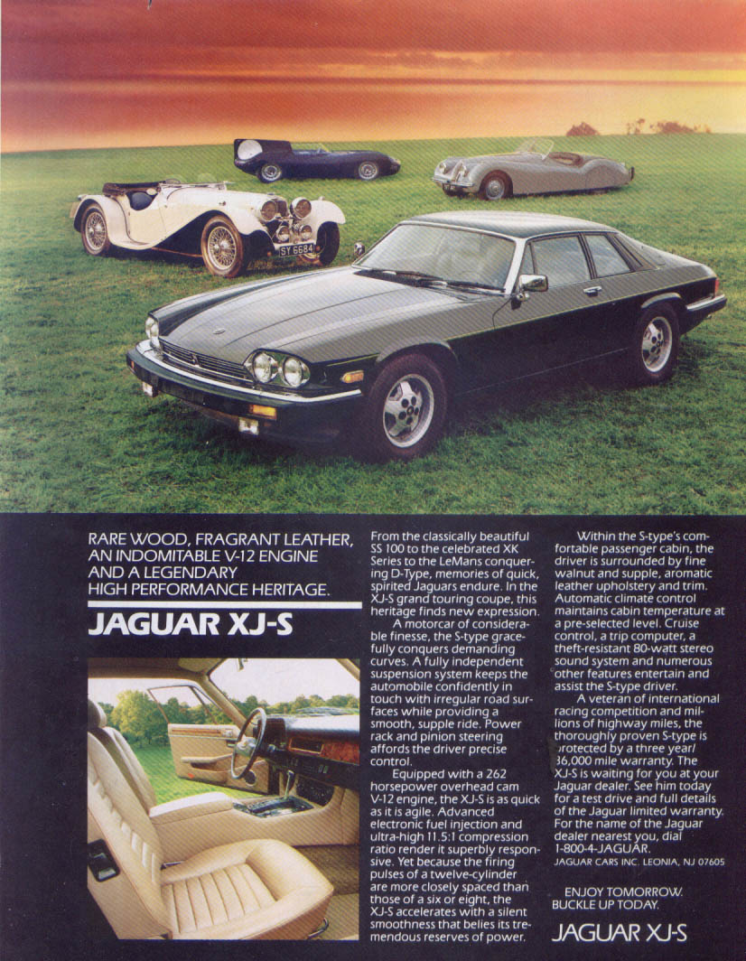 Jaguar XJ-S grand touring coupe heritage ad 1980