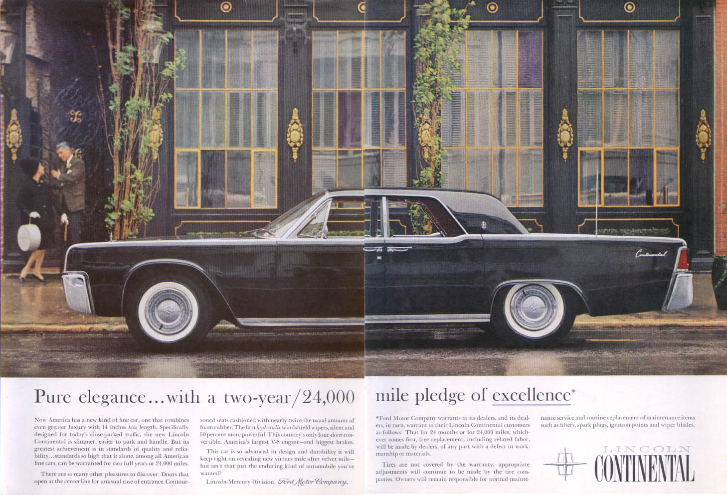 Lincoln Continental pure excellence pledge ad 1961 | eBay