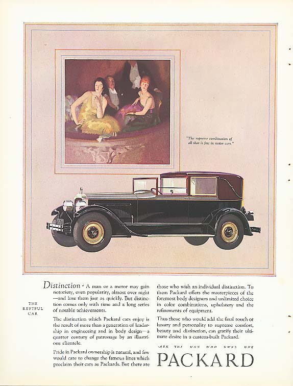 Distinction - Packard Town Car ad 1927