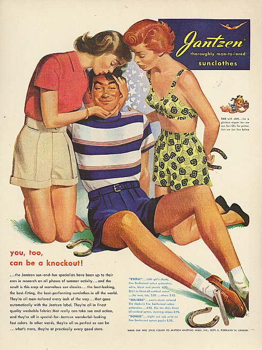 You too a knockout Pete Hawley Jantzen pin-up ad 1949