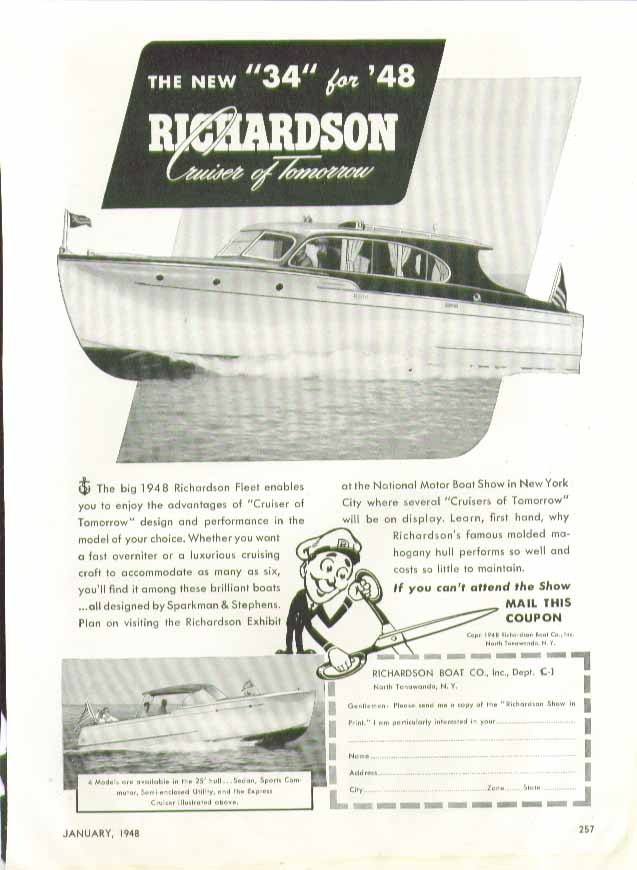 The new Richardson 34 for '48 N Tonawanda NY ad 1948