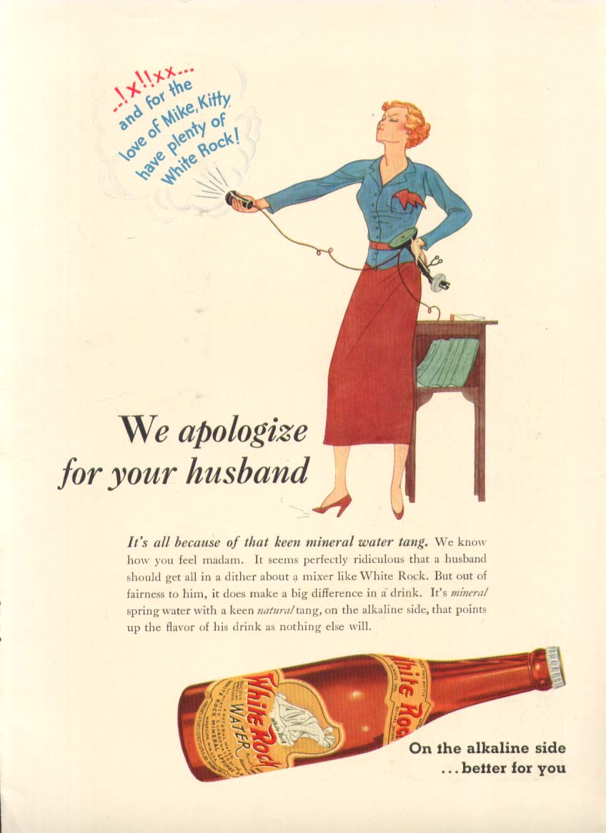 We apologize for your husband White Rock ad 1936