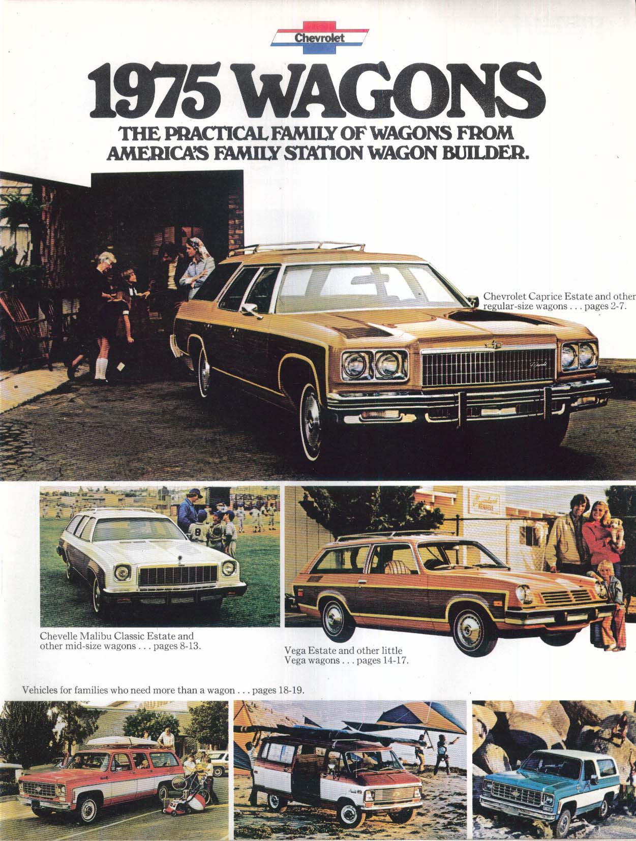 1975 Chevrolet Wagons sales brochure: Caprice Impala Malibu Vega Blazer ...