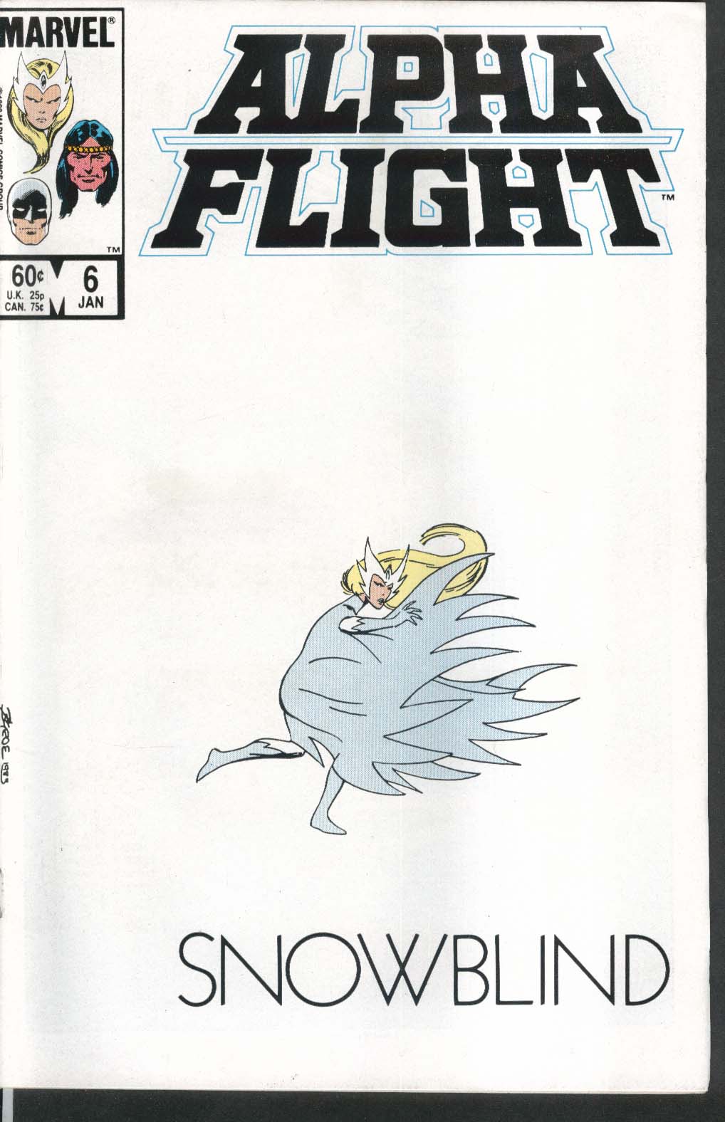 ALPHA FLIGHT #6 Marvel comic book 1 1984 Snowblind