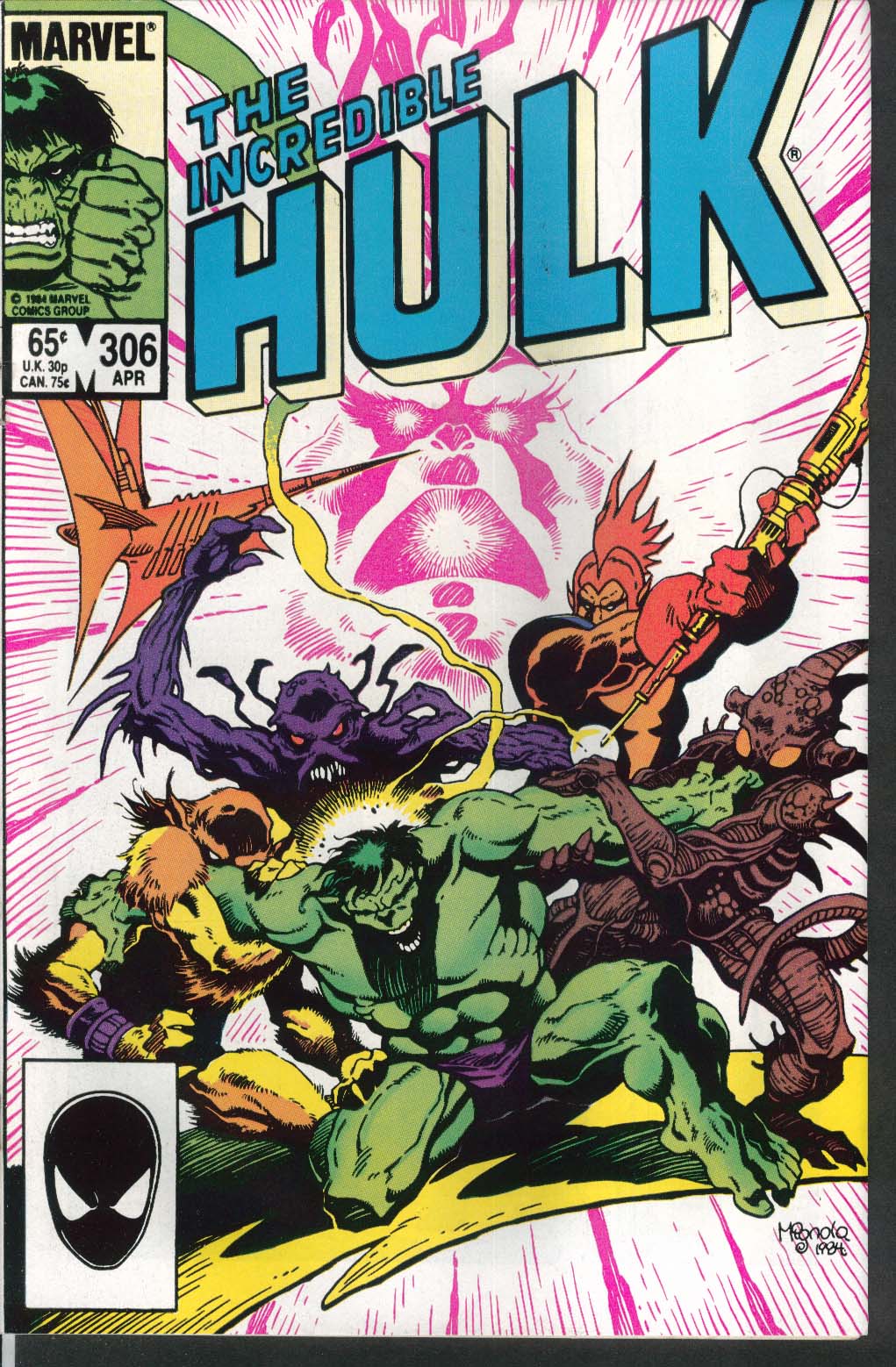 Incredible HULK #306 Marvel comic book 4 1985