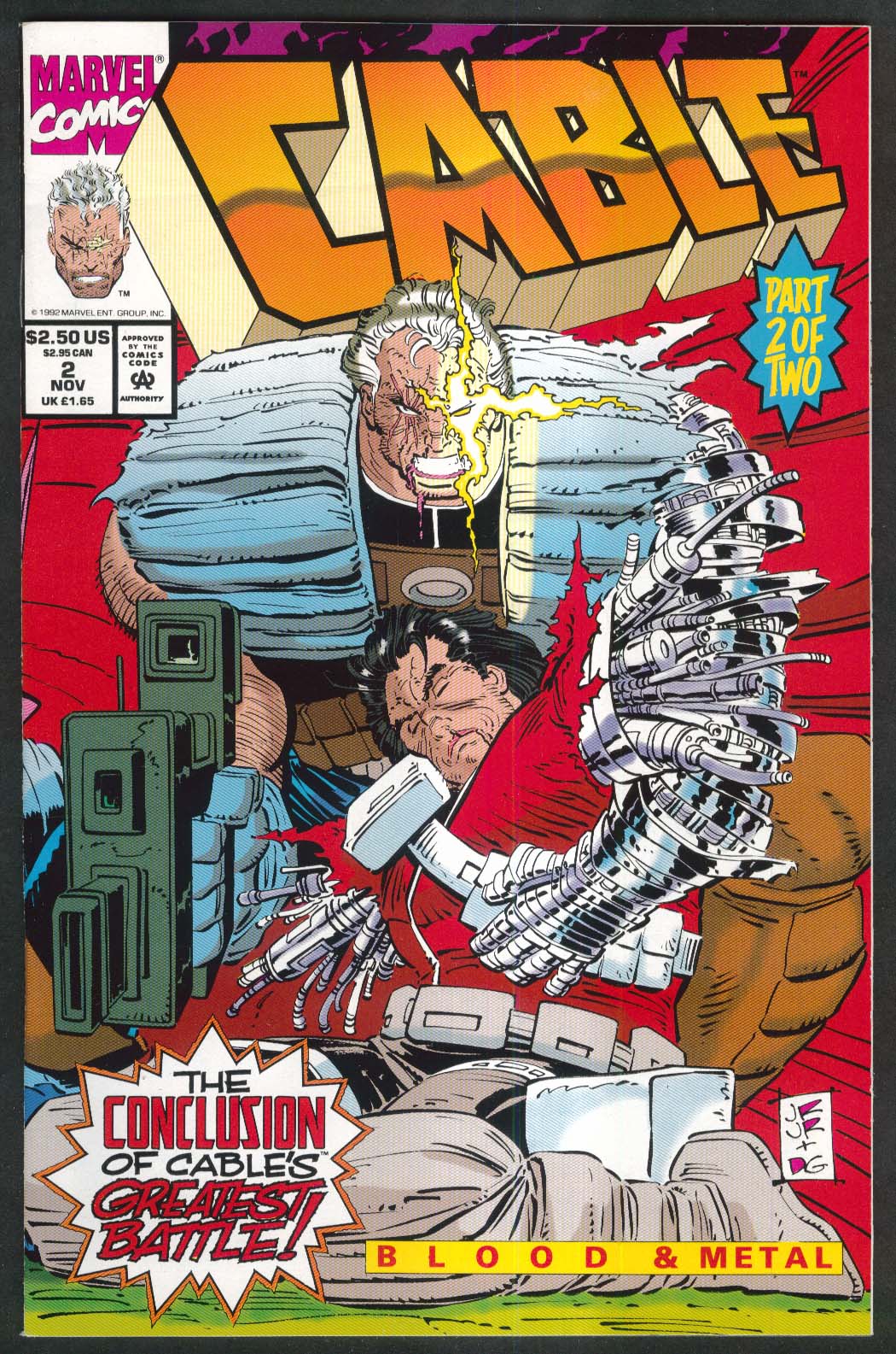 CABLE #2 Marvel comic book 11 1992