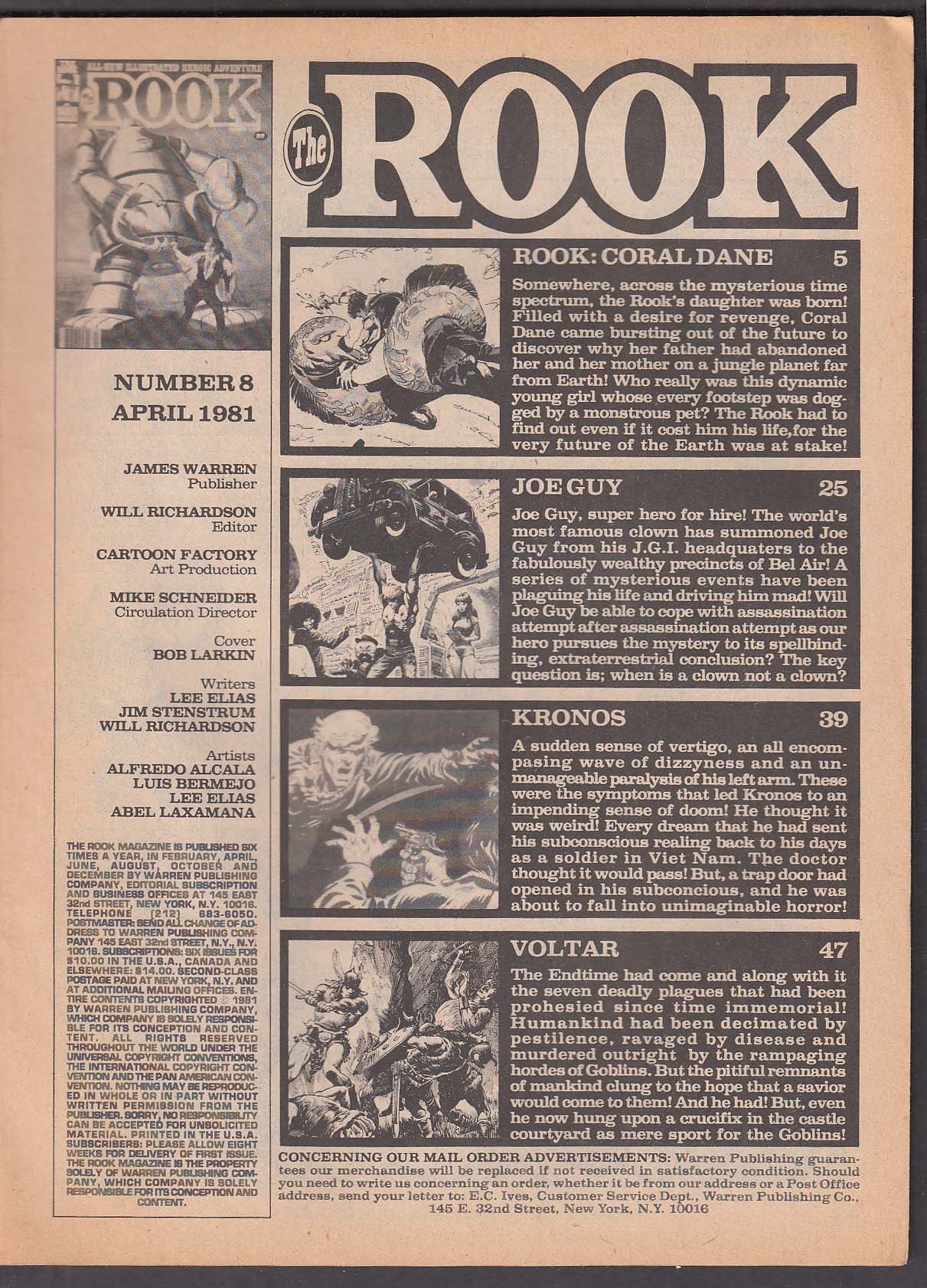 The ROOK #8 Warren comic magazine 4 1981