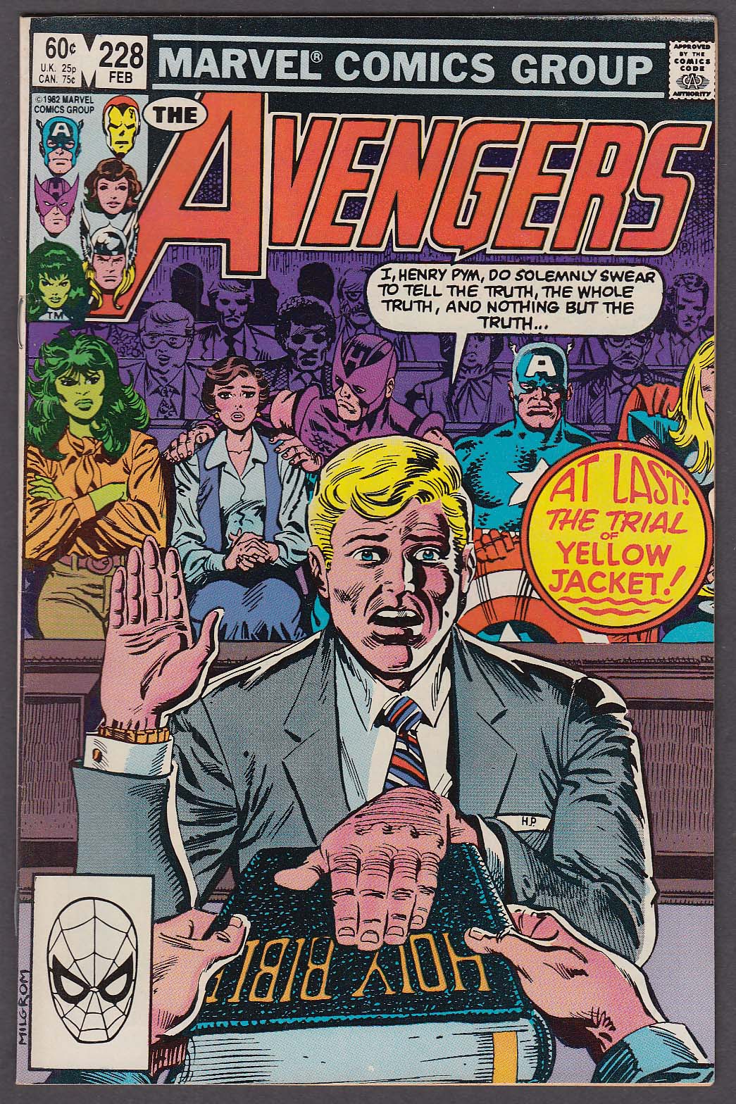 The AVENGERS #228 Marvel comic book 2 1983 Yellow Jacket