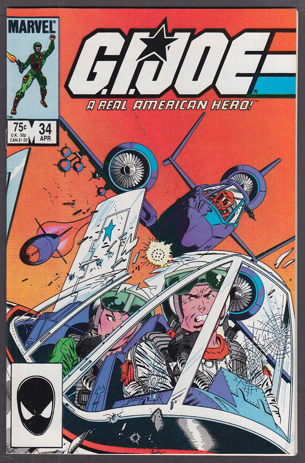 GI JOE #34 Marvel comic book 4 1985