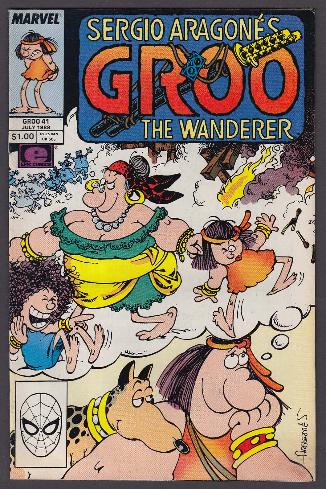 Sergio Aragones GROO the WANDERER #41 Marvel comic book 7 1988