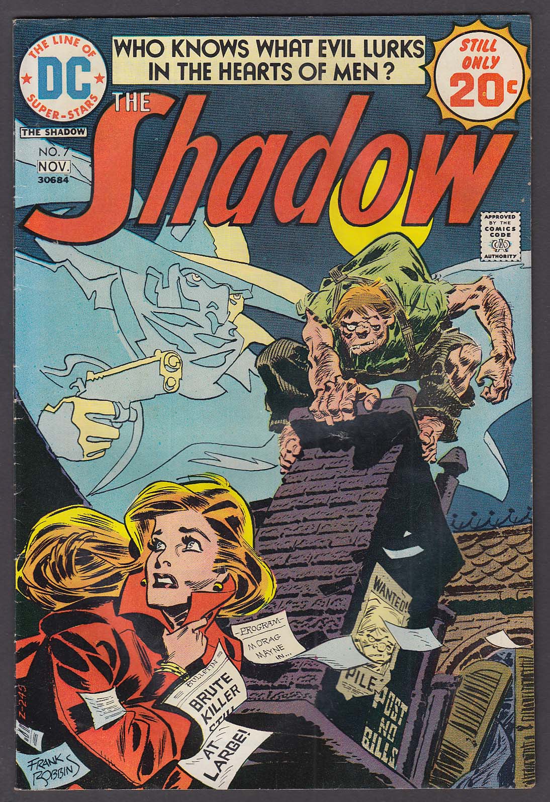 The SHADOW Vol 2 #7 DC comic book 10-11 1974