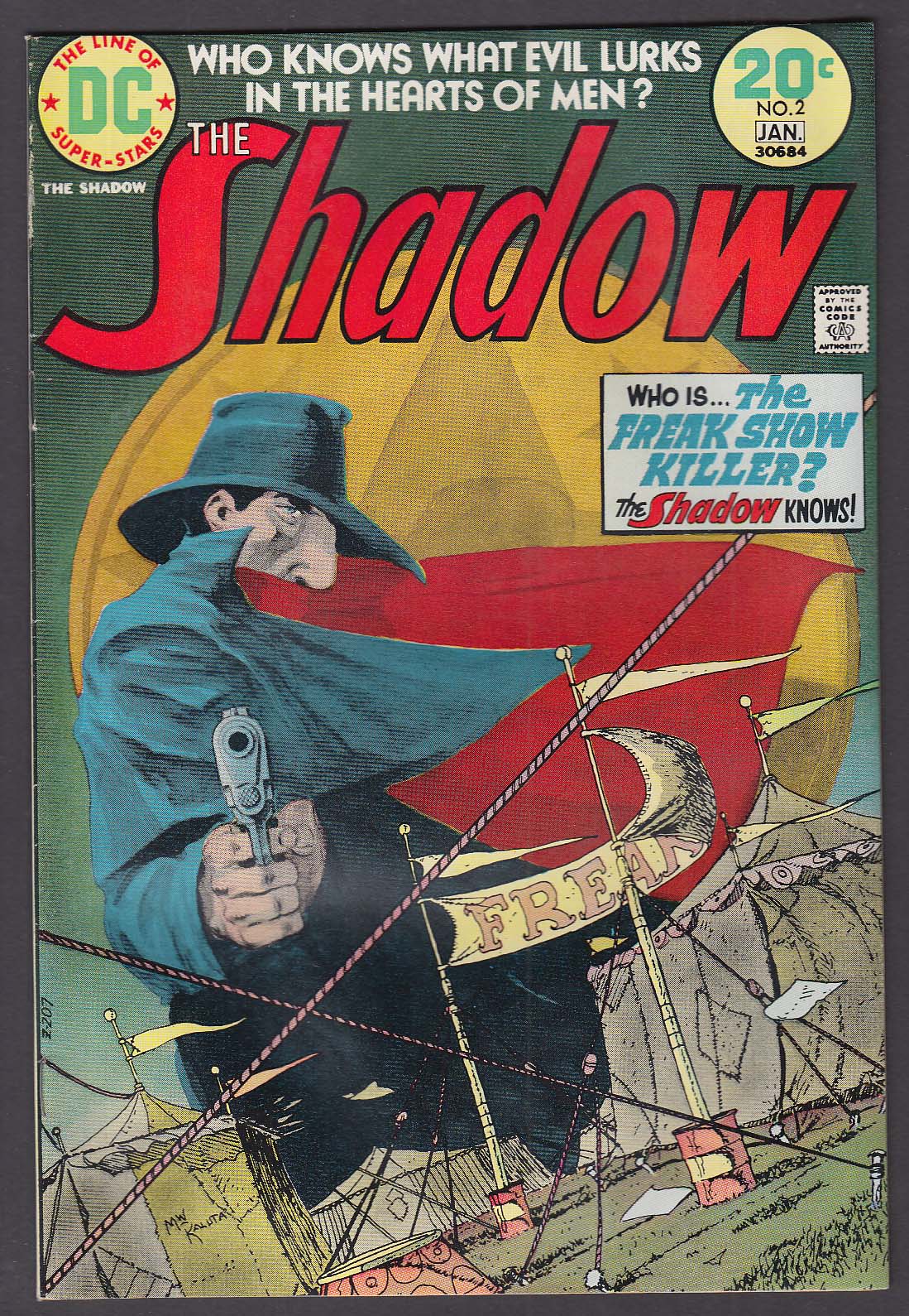 The SHADOW Vol 1 #2 DC comic book 12 1973 - 1 1974