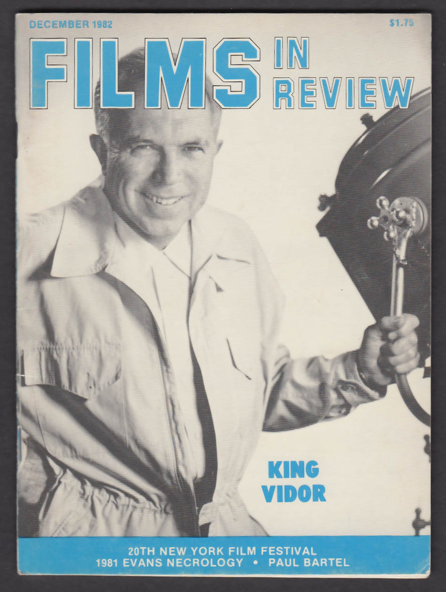 FILMS IN REVIEW King Vidor Paul Bartel NY Film Festival 12 1982