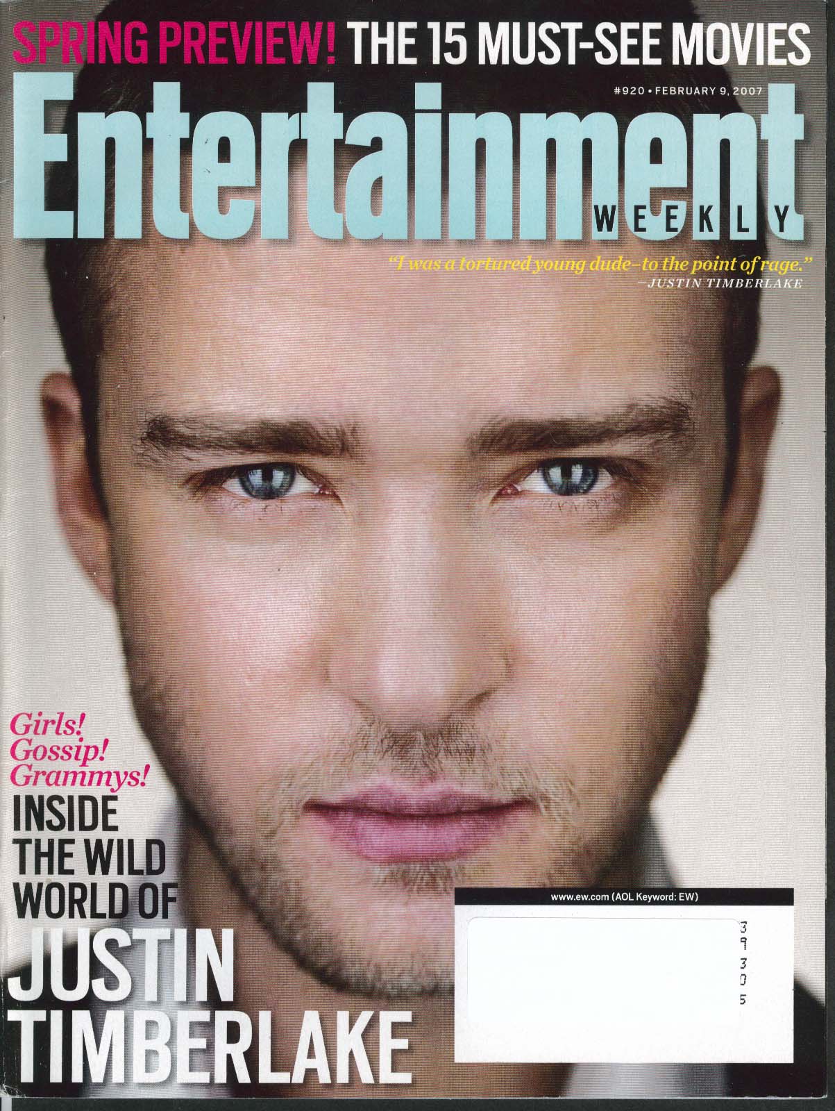 ENTERTAINMENT WEEKLY Justin Timberlake Nicole Kidman Mandy Moore ++ 2/9 ...