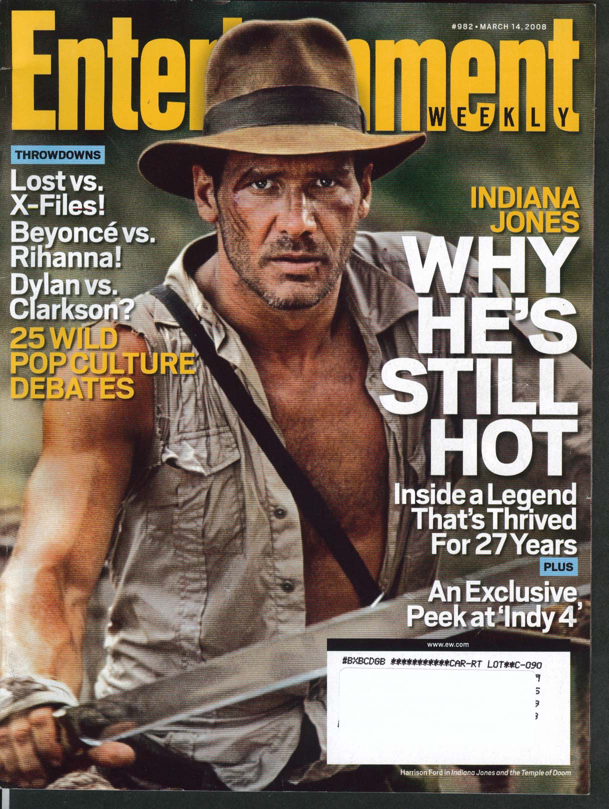 ENTERTAINMENT WEEKLY Indiana Jones Beyonce Rihanna Dylan Clarkson ++ 3/ ...