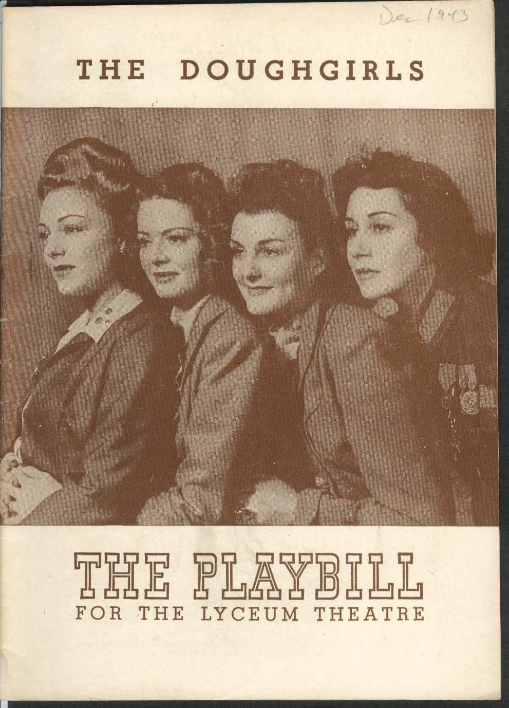 The Doughgirls Playbill 12 19 43 Reed Brown Maurice Burke King Calder 