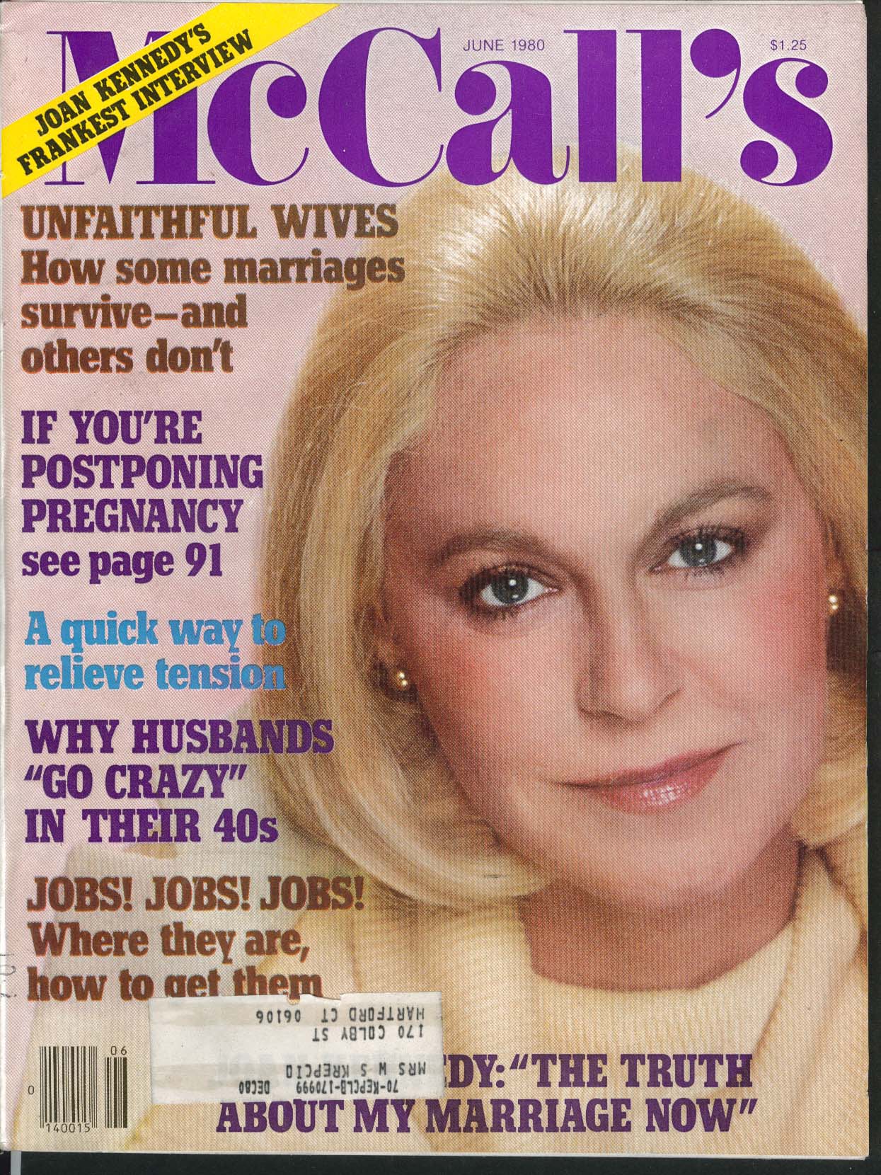 McCalls Joan Kennedy Unfaithful Wives Postponing Pregnancy 6 1980