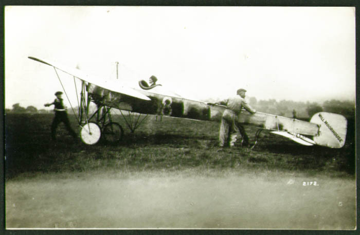 Will Moorhouse & his Bleriot monoplane photograph 1910s