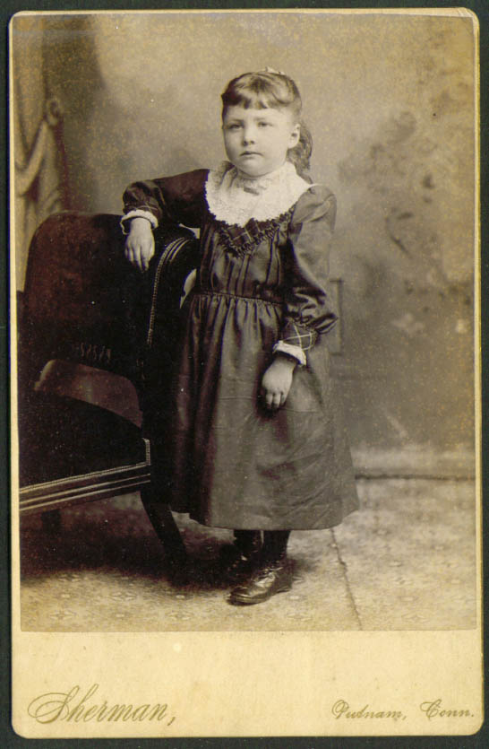 Little girl padded chair cabinet card Sherman Putnam CT