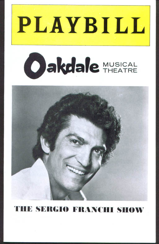 Sergio Franchi Anna Maria Alberghetti Oakdale Musical Theatre program 1977