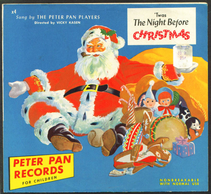 Night Before Christmas Peter Pan Records sleeve 1950