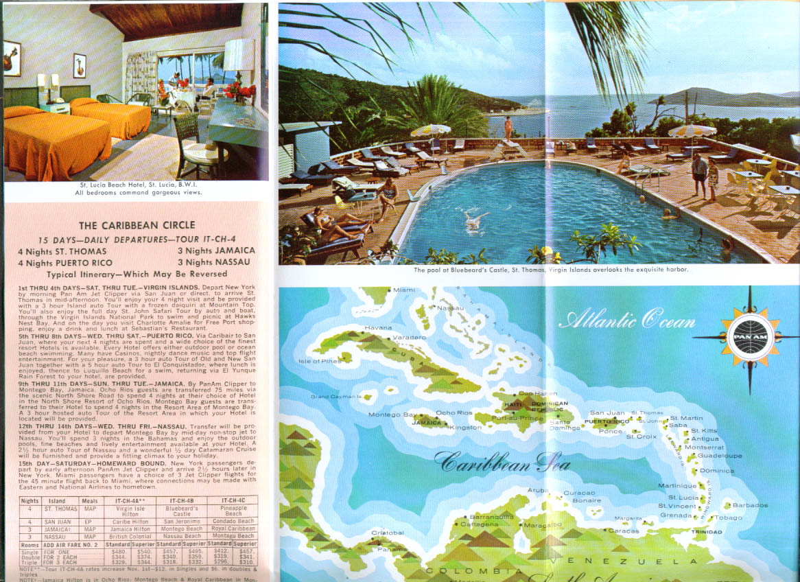 Pan Am Holiday Complete Caribbean 1967 folder