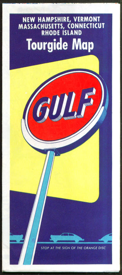 Gulf Gasoline Tourgide Road Map New england 1956