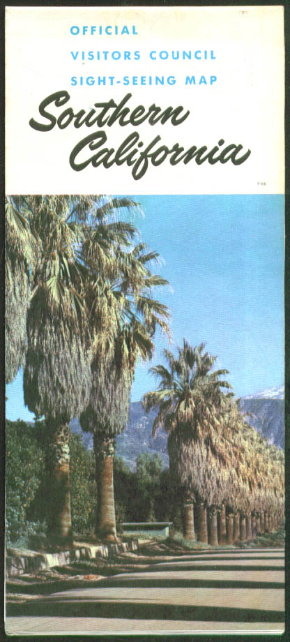 Southern California Visitors Sightseeing Map 1968