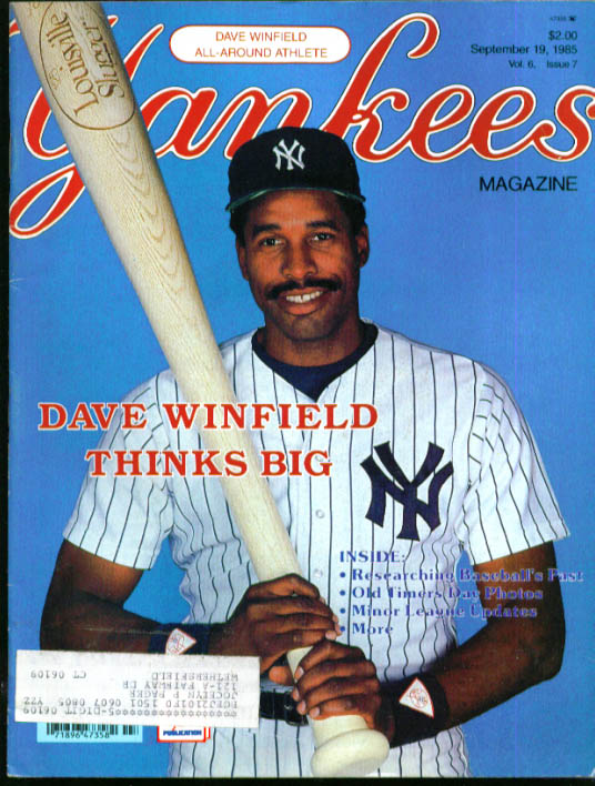 YANKEES Magazine Dave Winfield Joe DiMaggio 9/19 1985