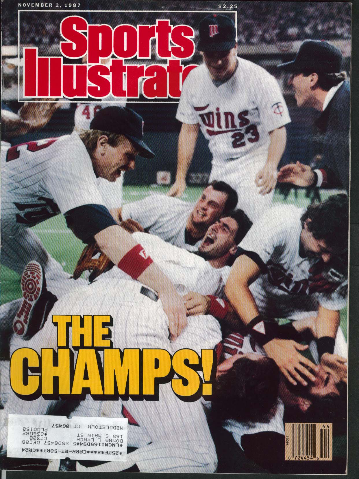 SPORTS ILLUSTRATED Frank Viola Angelo Dundee Tony Cherico 11/2 1987