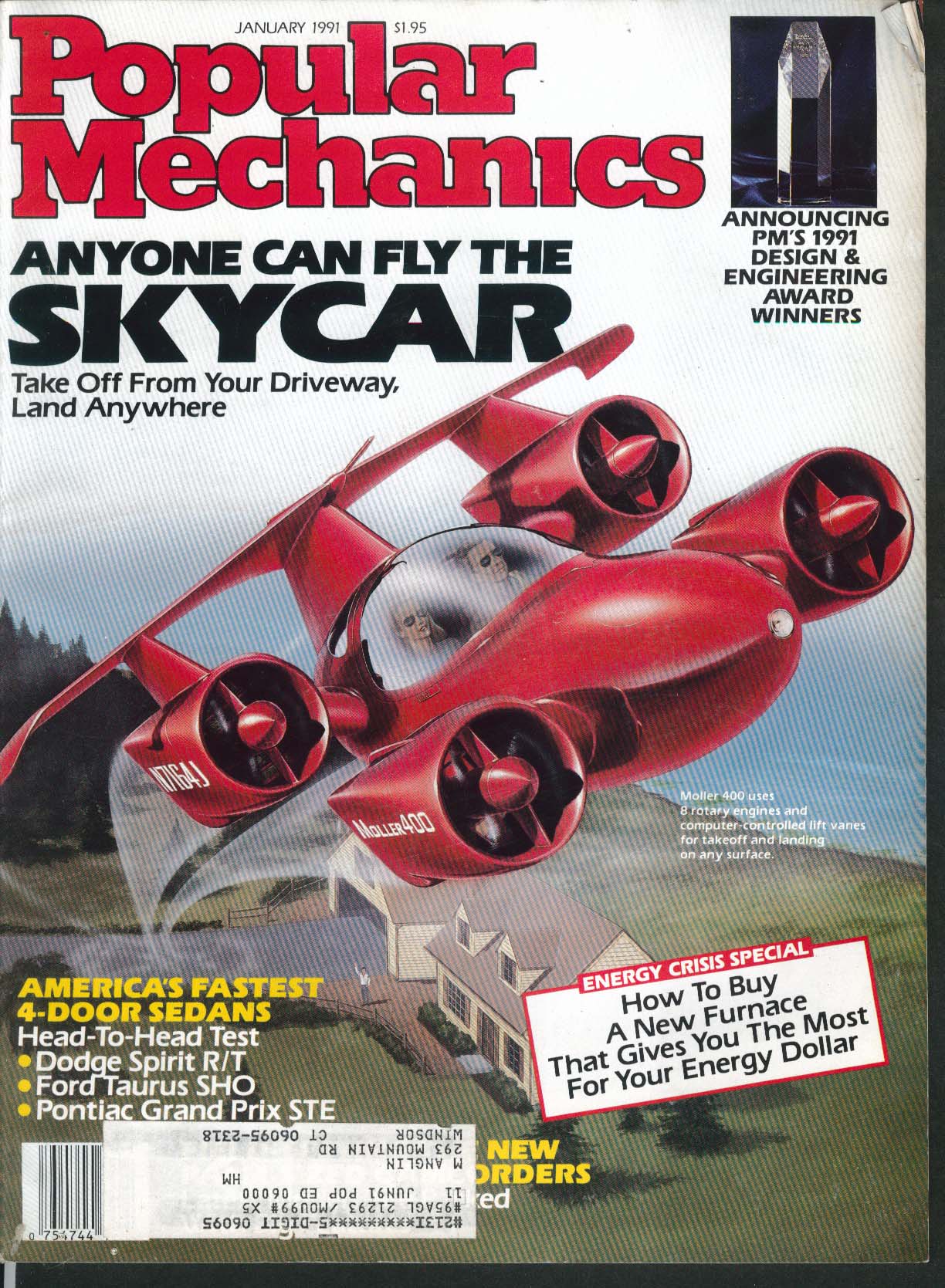 POPULAR MECHANICS Skycar Dodge Spirit R/T Ford Taurus Pontiac Grand ...