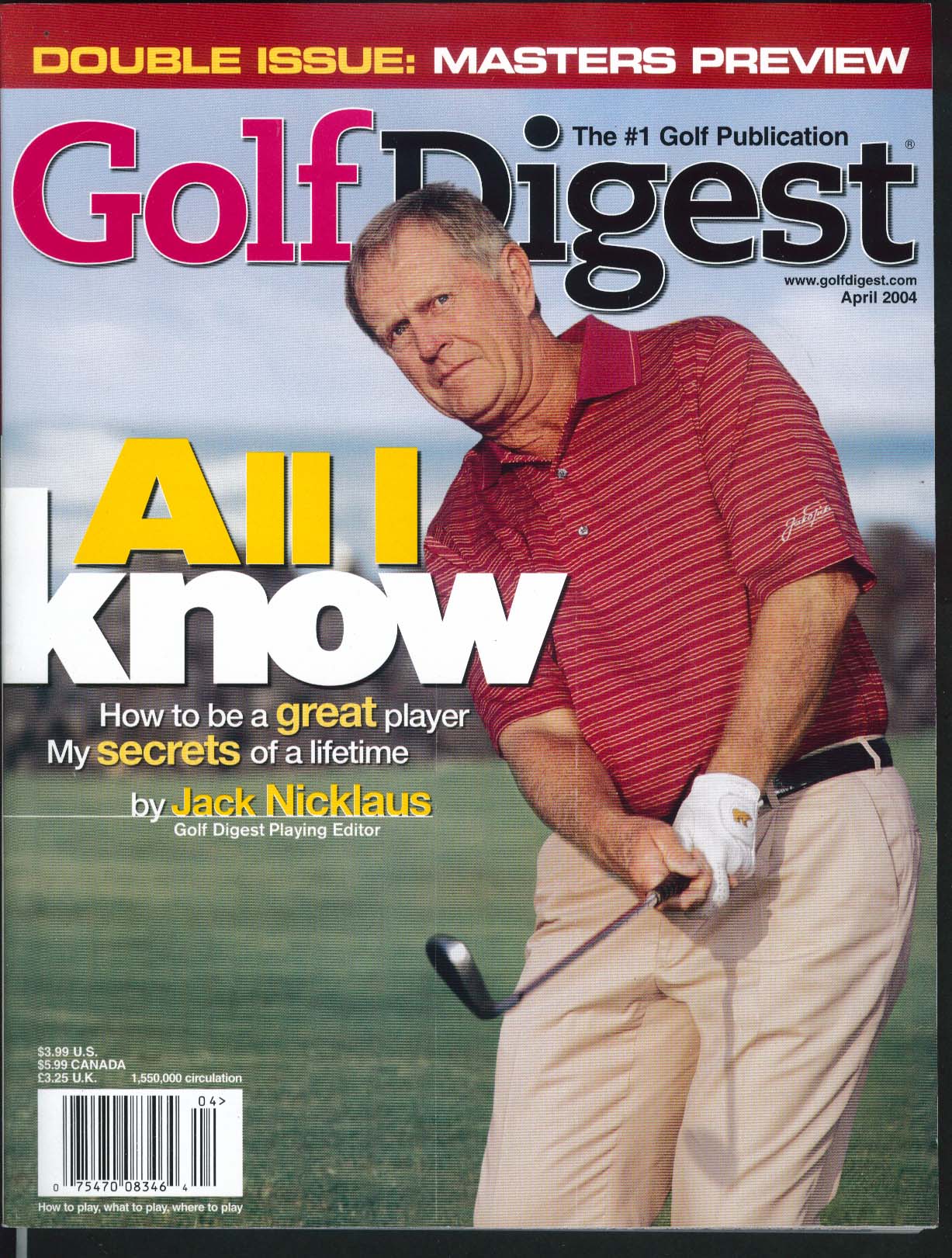 GOLF DIGEST Jack Nicklaus Arnold Palmer Ricky Barnes Jim Caviezel 4 2004