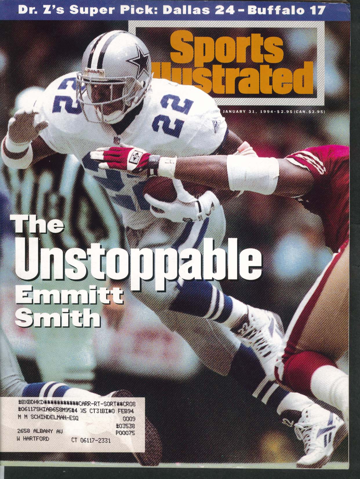 SPORTS ILLUSTRATED Emmitt Smith Dr Z Jim Kelly Cam Neely Tonya Harding ...