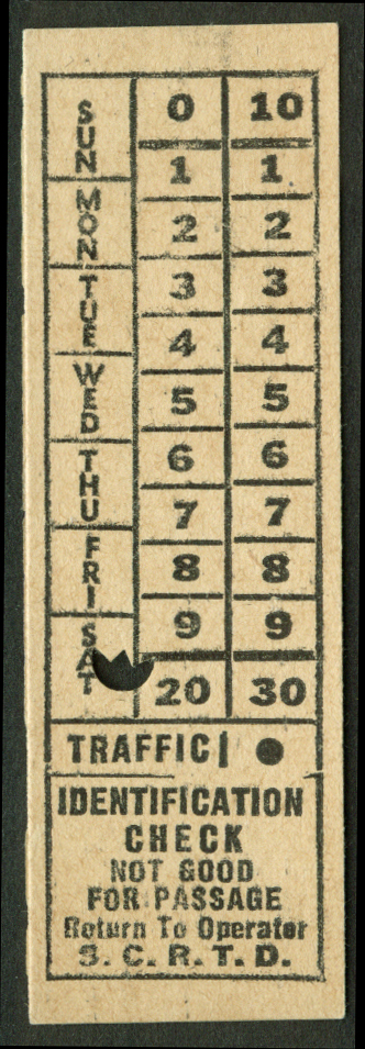 Southern California Rapid Transit District Identification Check ticket ...