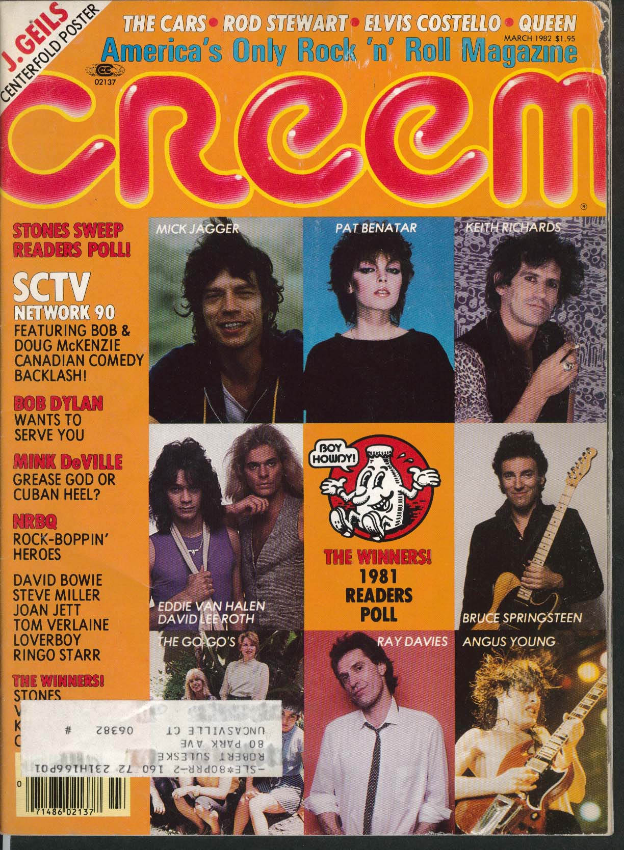 CREEM Mick Jagger Pat Benatar Keith Richard Van Halen Springsteen J ...