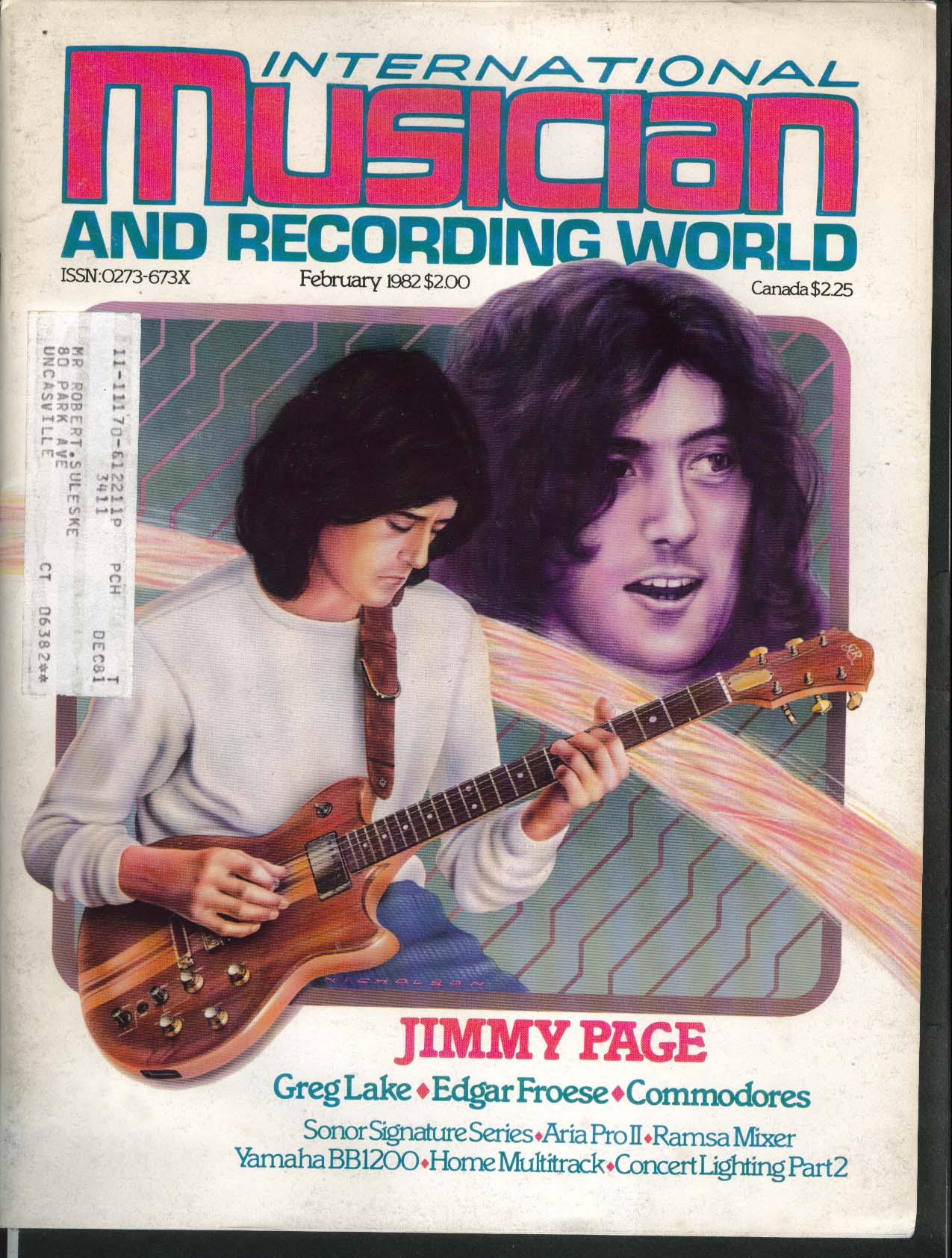  Musician Recording World Jimmy Page Greg Lake 2 1982