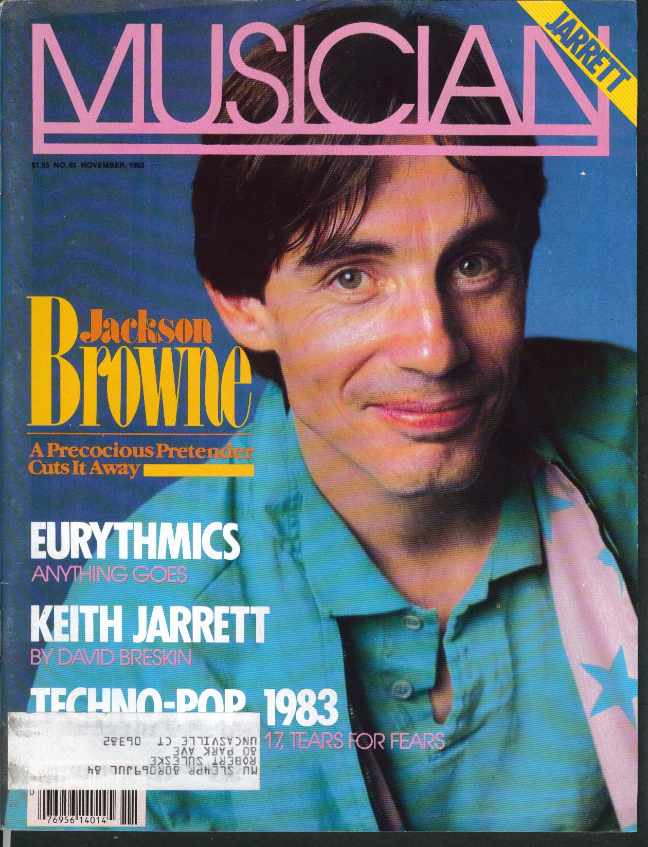 MUSICIAN #61 Jackson Browne Eurythmics Keith Jarrett Techno-Pop 11 1983