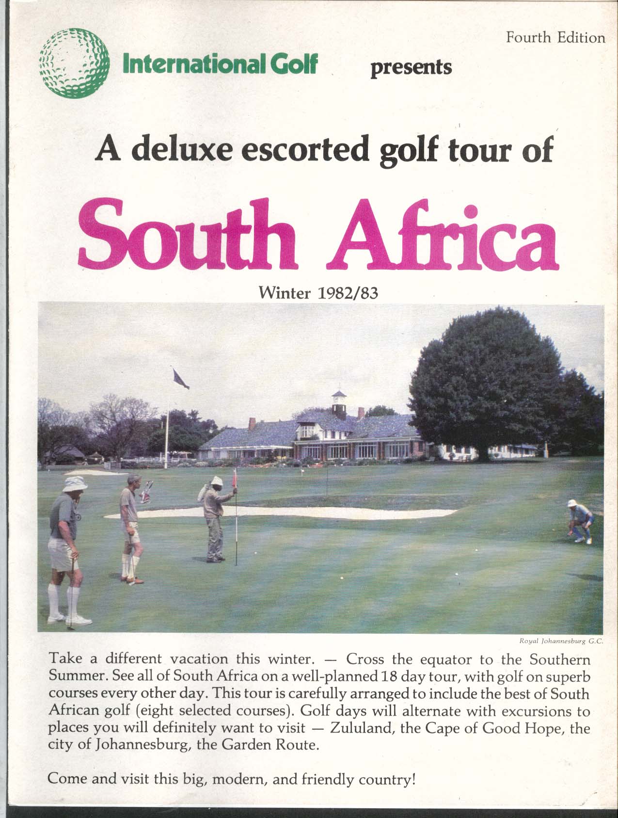 International Golf deluxe escorted golf tour of South Africa Winter ...