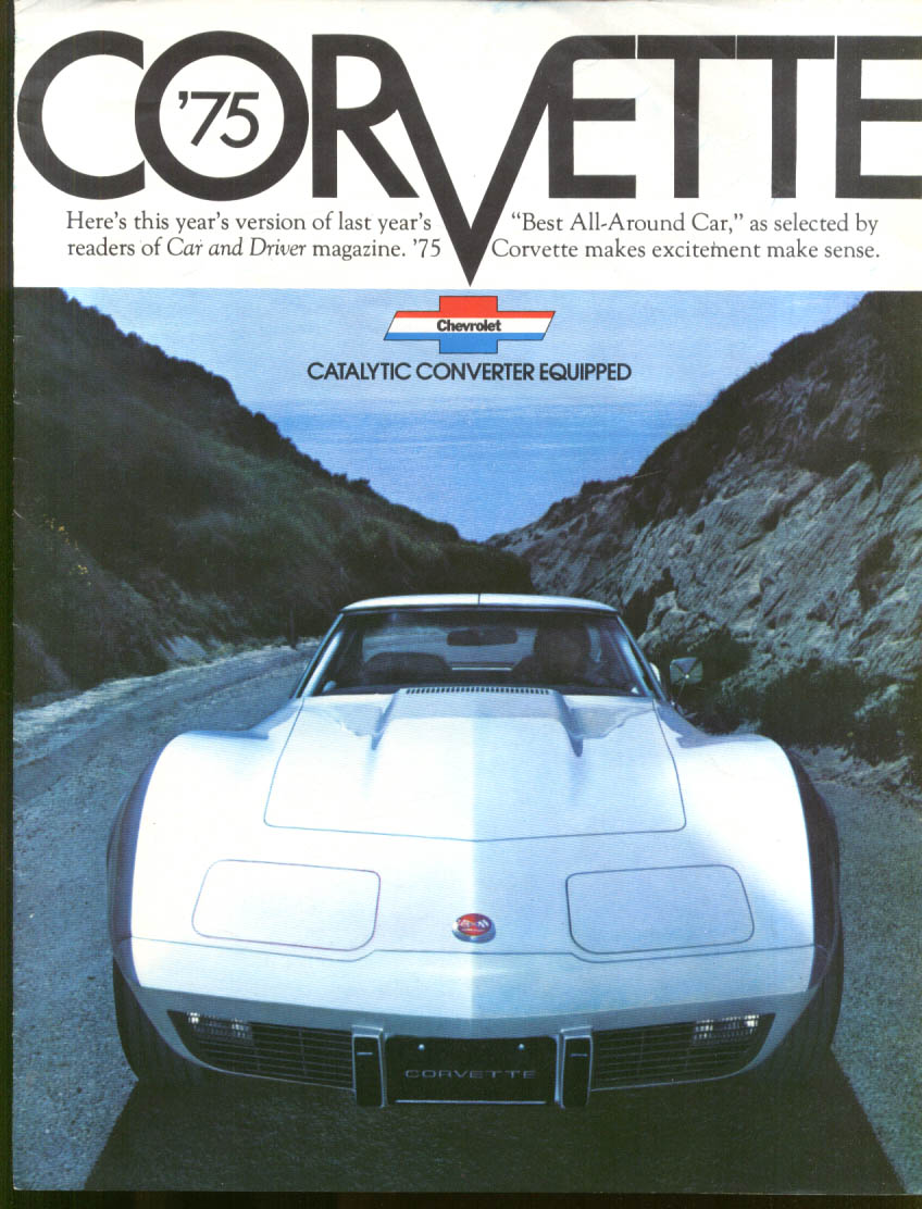 1975 Chevrolet Corvette sales brochure cat convertor GM Canada edition