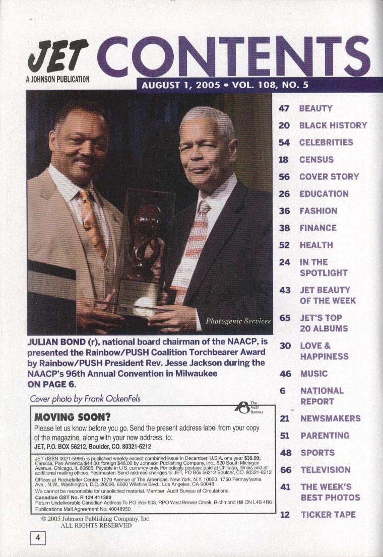 Jet Babyface Julian Bond Jesse Jackson 8 1 2005