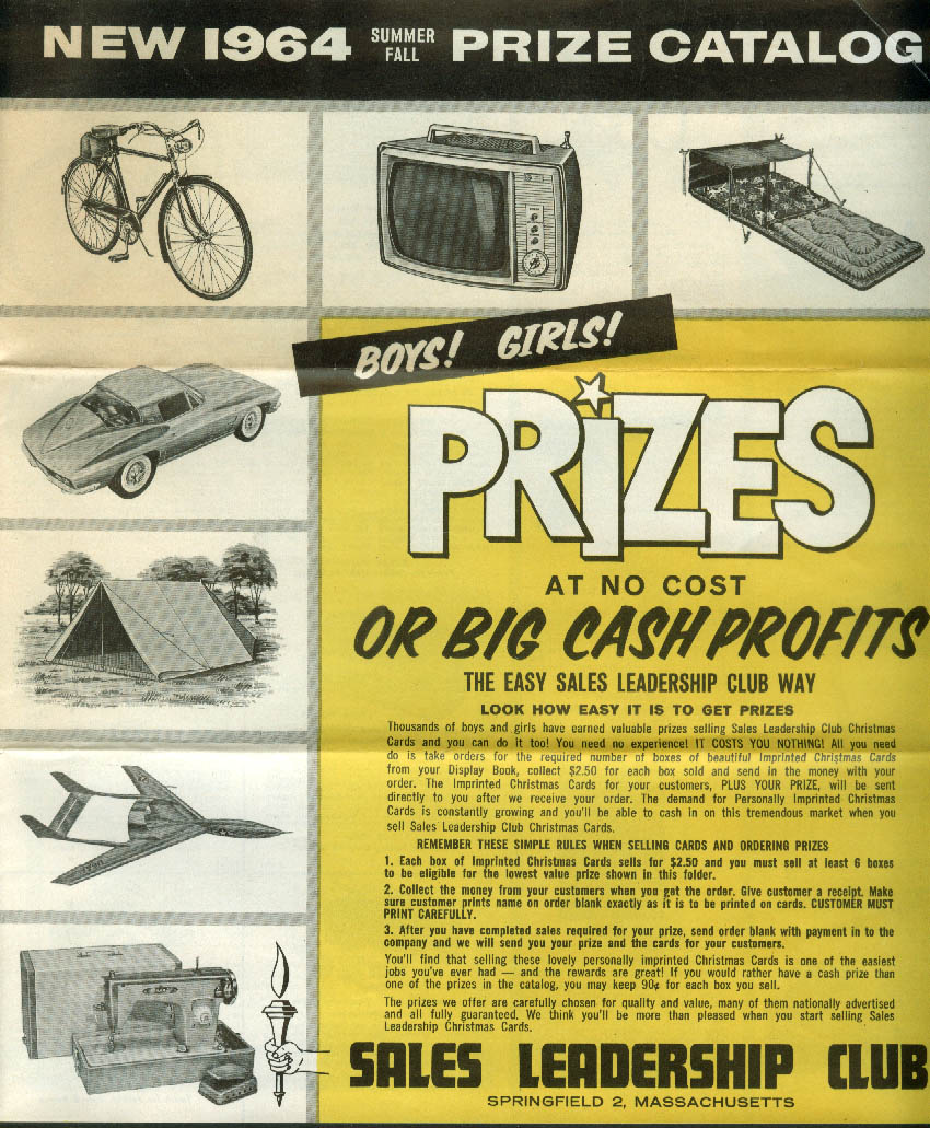 Sales Leadership Club Prize Catalog 1964 bicycles models rifles Tyco HO ...