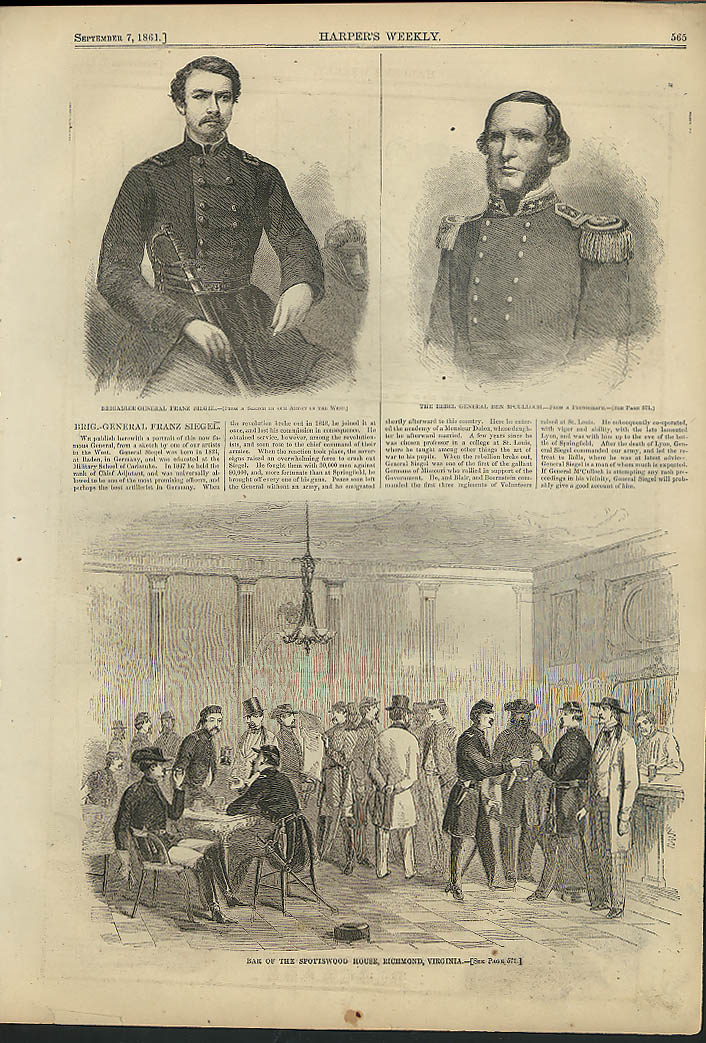 Gen Siegel Gen McCulloch / Union Recruiting in Park Harper's Weekly ...