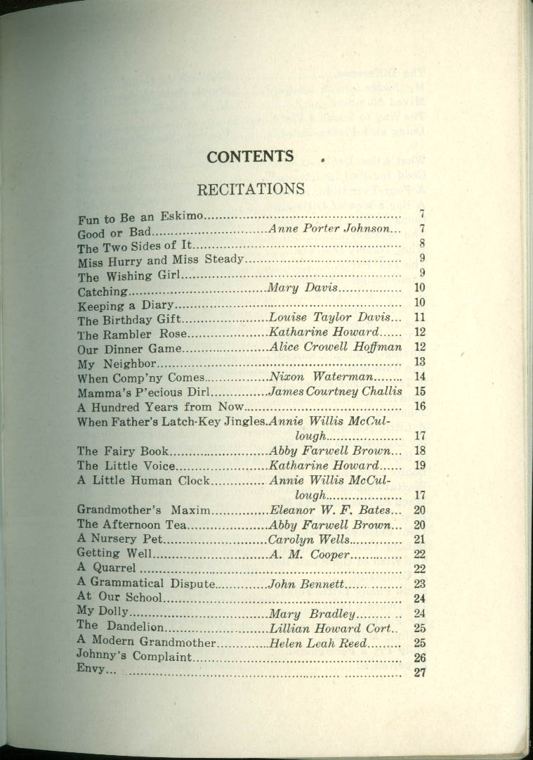 Pieces & Plays for Elementary Pupils F A Owen Dansville NY 1918