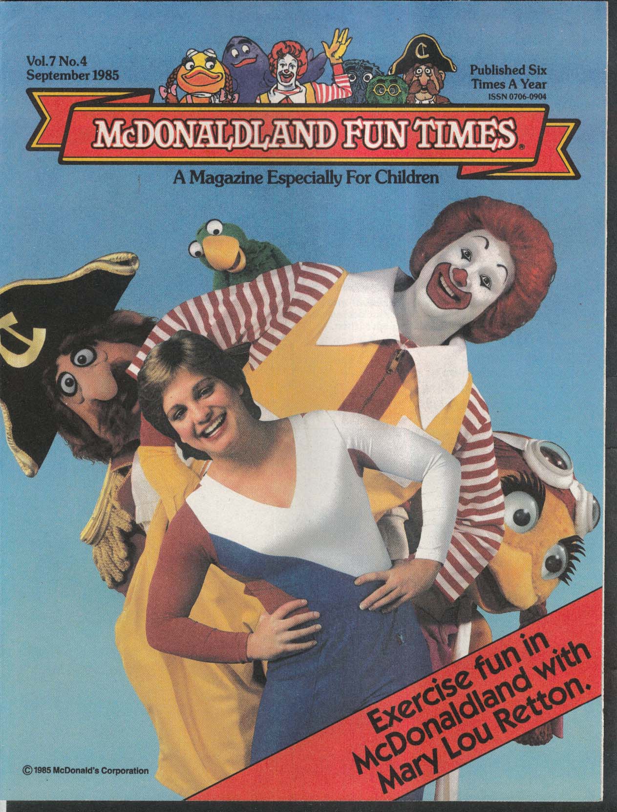 McDonaldland FUN TIMES V7 #4 Mary Lou Retton Exercise 9 1985 McDonald's