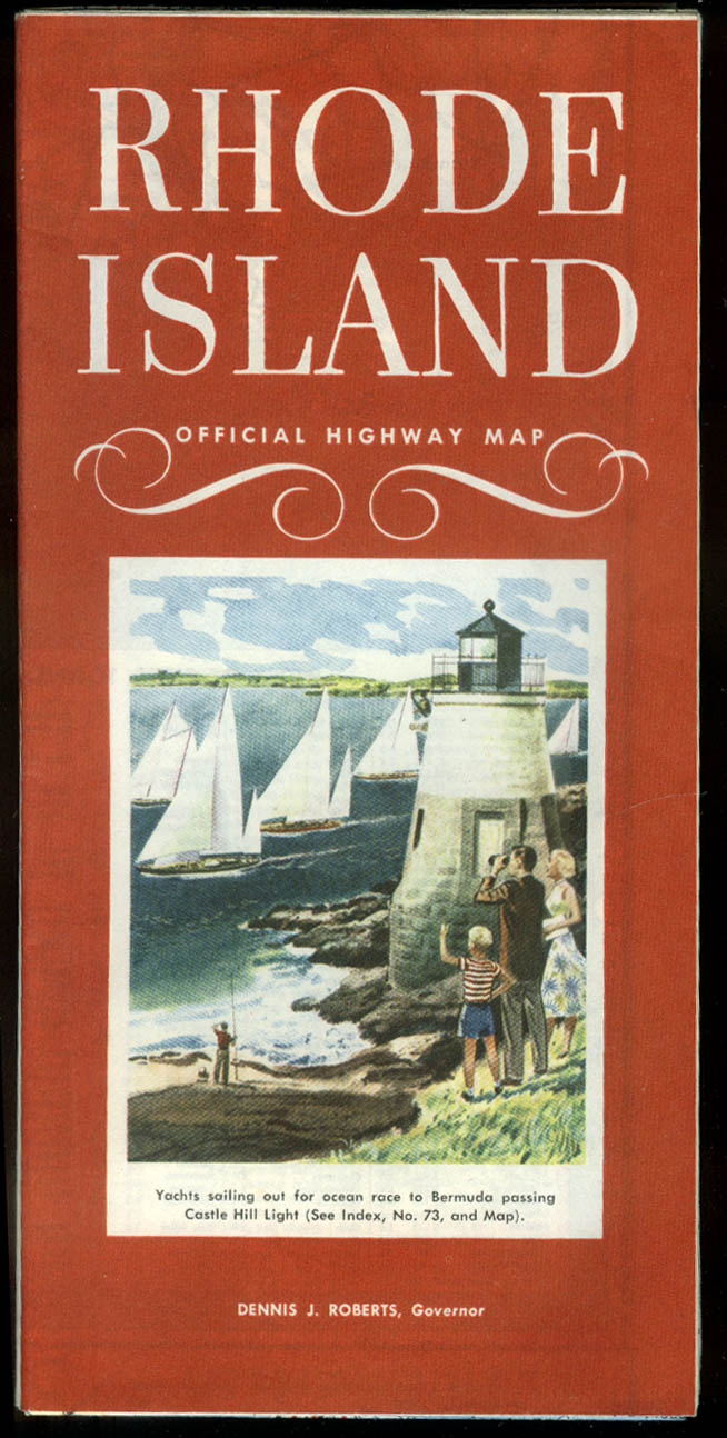 State of Rhode Island Official Highway Road Map 1954