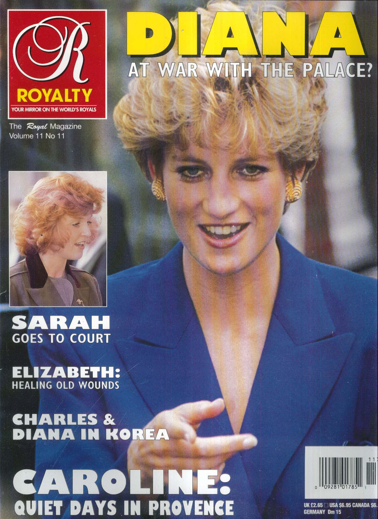 ROYALTY Vol 11 #11 Diana Caroline Sarah Elizabeth Charles 1992