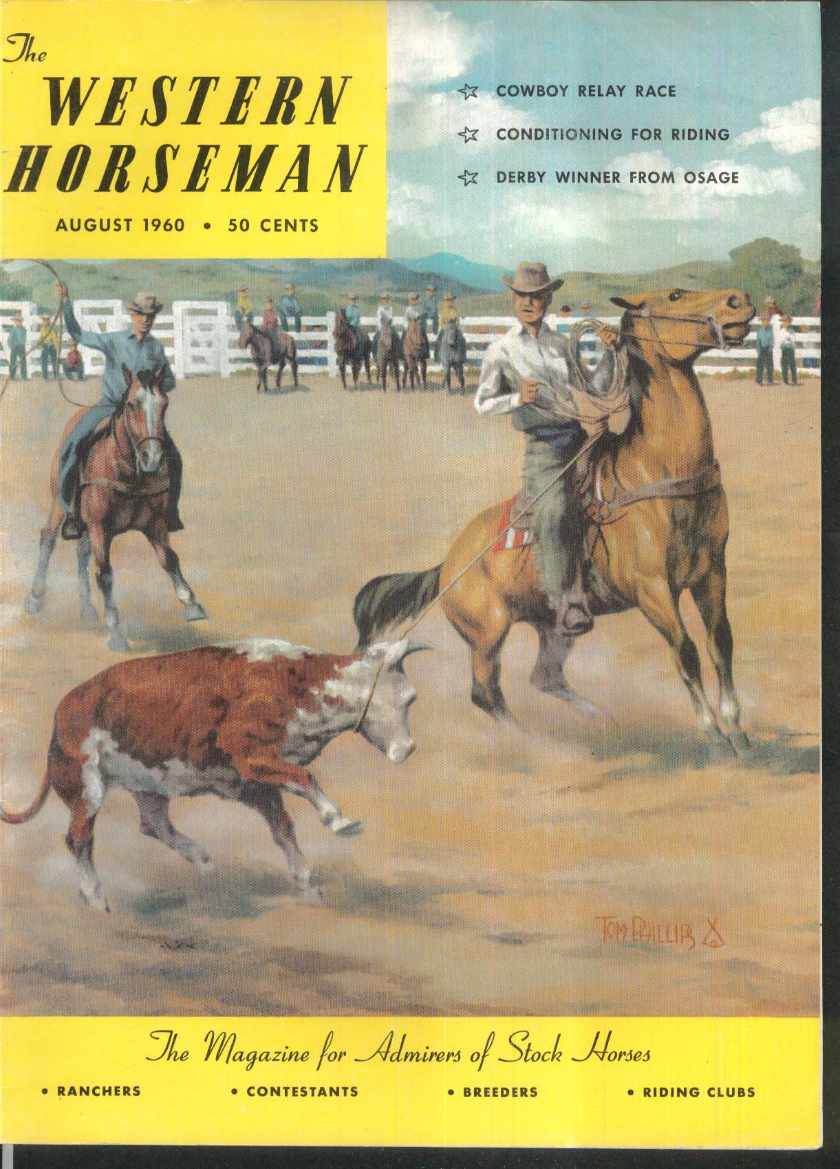 WESTERN HORSEMAN Cowboy Relay Race Osage Derby Winner 8 1960