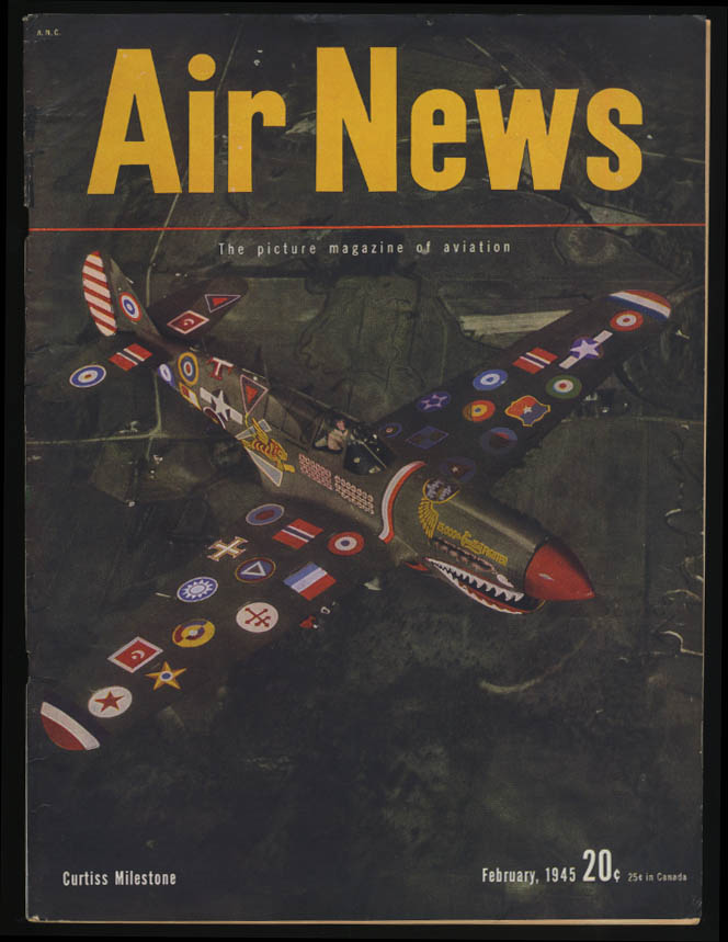 AIR NEWS 2 1945 P-40; Constellation ad; helicopters; personal planes