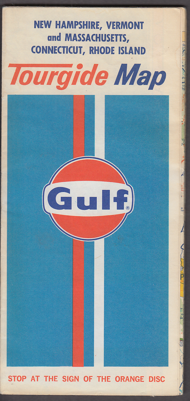 Gulf Gasoline Tourgide Road Map 1974 NH VT MA CT RI